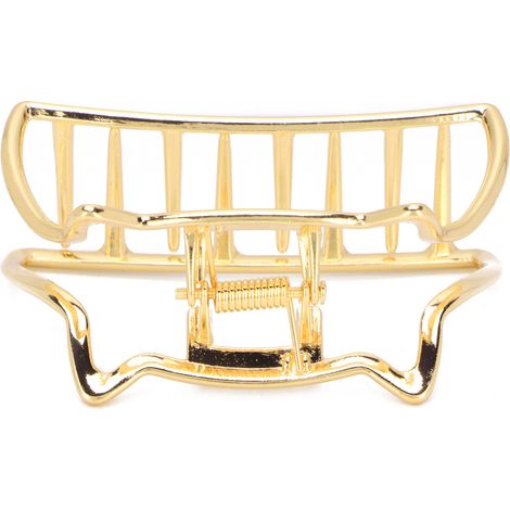 Pince à cheveux métal chat doré, maintien fort antidérapant, griffe claw clip femme, serre-cheveux mâchoire non glissant, accessoire coiffure doré (1/5)