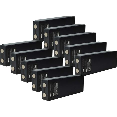 vhbw 10x Akku kompatibel mit Scanreco BS590, 960, 16131, 790,, 592, 590 Industrie-Funkfernsteuerung Fernbedienung (1500 mAh, 7,2 V, NiMH) - Schwarz