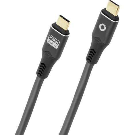 Oehlbach Câble USB-C USB-C® mâle 0.5 m anthracite blindage par tresse, 8K UHD D1C9367 (1/2)