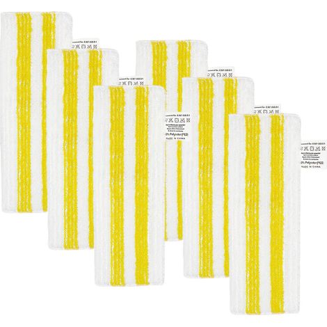 6 Pièces Lingettes de Rechange en Microfibre, Compatibles avec Nettoyeur Vapeur Format EasyFix, Lingette Vapeur Lavable pour Tous Types de Sols, Jaune (1/5)