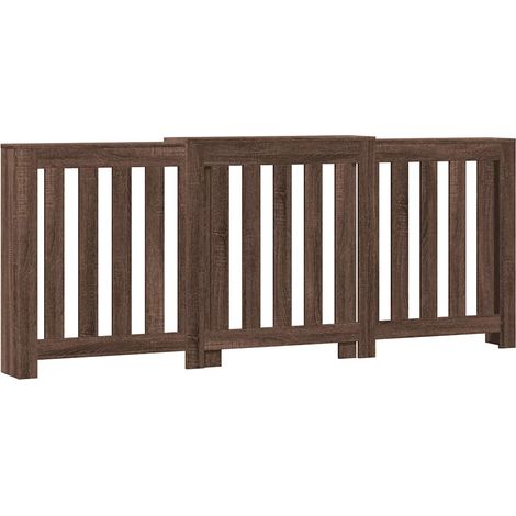 Cache-radiateur chêne marron 205x21,5x83,5 cm bois d'ingénierie