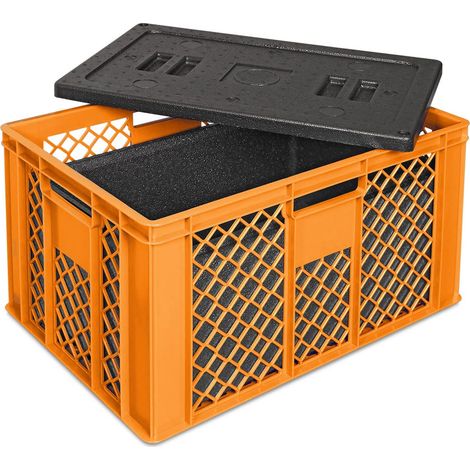 BRB Récipient Euro avec boîte isotherme en EPP, 600 x 400 x 320 mm, 25 l, orange (1/3)