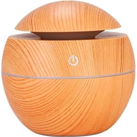 Wood Grain Aromatherapy Diffuser, 130ml Essential Oil Diffuser, Portable Ultrasonic Humidifier for Spa, Yoga Room or Office (Light Wood Grain). (1/5)