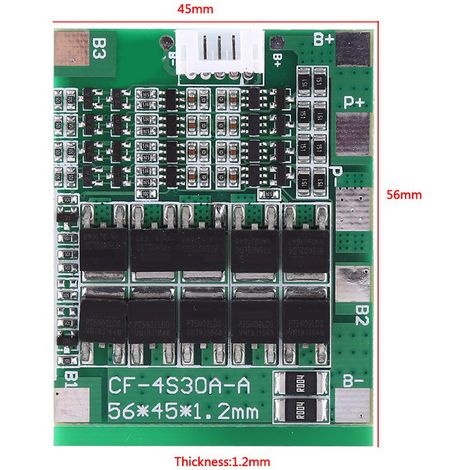 Carte de protection BMS 4S 30A 14,8V pour batterie lithium-ion avec équilibrage et câbles (1/5)
