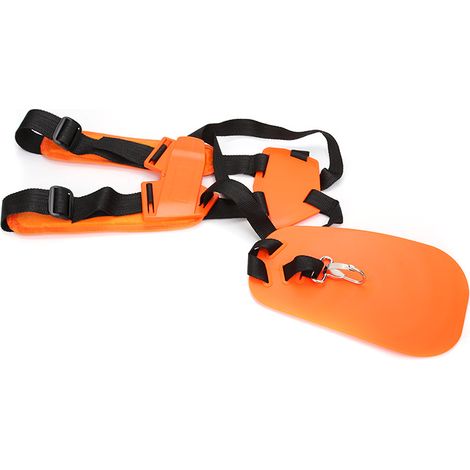 Arnés para desbrozadora - Doble correa de hombro - Arnés para desbrozadora - Para desbrozadora, motosierra y cortacésped Naranja