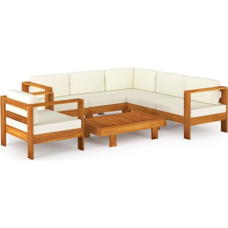 Maison Exclusive - Set da Giardino 7 pz con Cuscini 100x60 cm Legno di Acacia