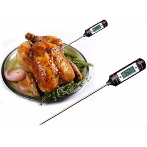 YMYNY Thermomètre de cuisine numérique à lecture instantanée, écran LCD, longue sonde - (1/2)