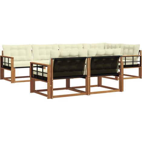 Outdoor Sofa Set with Cushion 7 pcs Natural and Cream vidaXL (1/5)