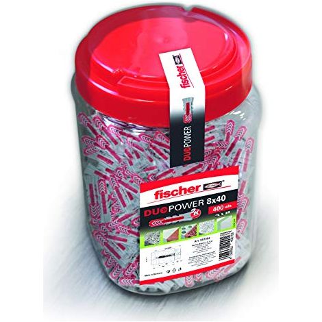 fischer 557384 tasselli, Grigio/Rosso, 8x40/400 uds (1/4)