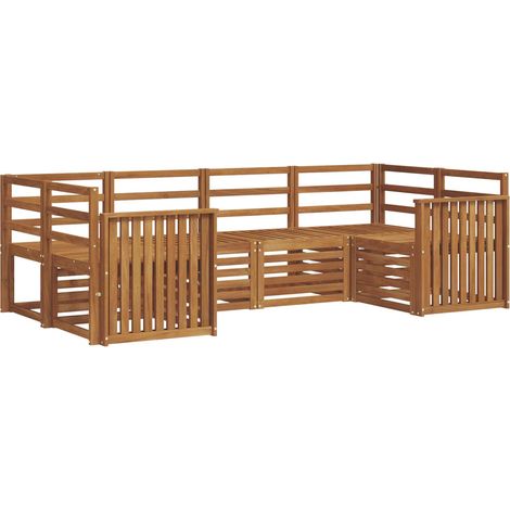 Conjunto de Sofá Seccional 6 pcs Natural vidaXL
