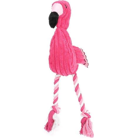 Lustiges Haustierspielzeug in Flamingoform, Cord-Kauspielzeug für Hundewelpen, quietschendes Plüschtier