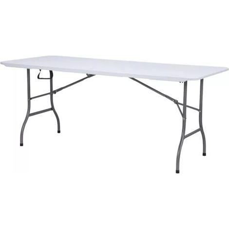 tavolo da esterno rettangolare pieghevole solaria "catering" con maniglia in polietilene 180x75x74 cm (1/2)
