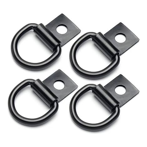 ganci di ancoraggio ad anello a D, foro di montaggio ad anello a D per sponda del pianale del pick-up, vite con dado a T, anello a D in acciaio resistente per rimorchio, camper, magazzino, garage, ins (1/5)