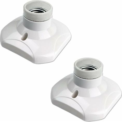 E27-Schraubfassung für LED-Lampen – Kunststoff und Keramik – 230 V – 60 W – 2er-Pack für Innenbeleuchtung (1/5)