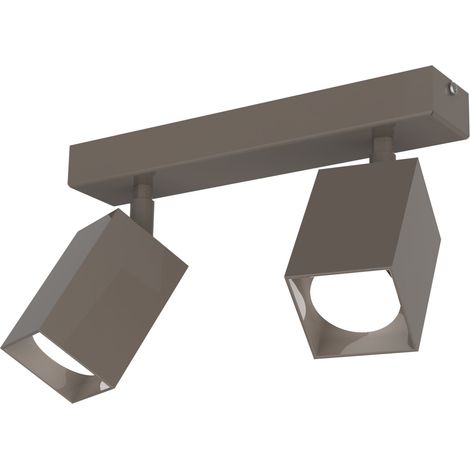 LUMICOM BRINCK Plafoniera M, 2X GU10, max 33W, metallo, tortora lucido, L.6cm (1/2)