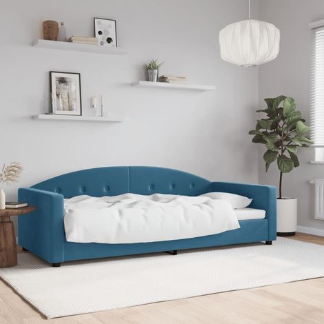 Sofá cama sin colchón terciopelo azul 90x200 cm vidaXL (1/5)