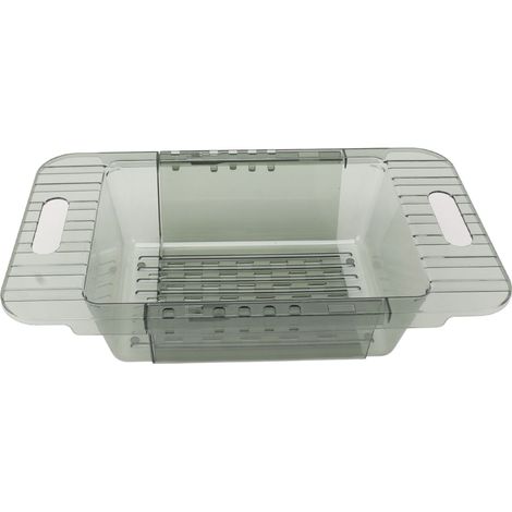 Égouttoir à fruits et légumes pour évier de cuisine, style moderne et minimaliste, en PET, avec filtre télescopique vert. (1/5)