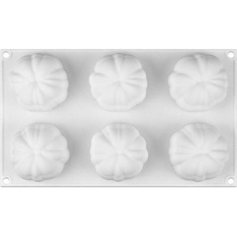 Silikonform mit 6 Mulden für Halloween-Kürbisse, Fondant, Kuchen, Schokolade, Kekse – Küchenbackform