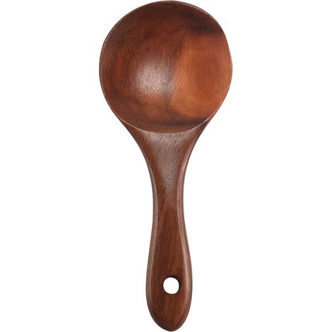 Cuillère en bois de teck, cuillère à riz en bois massif naturel, spatule à riz en bois, grande cuillère de service à pommes de terre en bois (1/5)