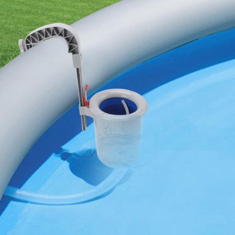 Skimmer de Surface de Piscine, Nettoyeur Automatique Mural avec Panier Filtrant Détachable, Collecteur de Débris pour Piscine Hors Sol, Matériau Plastique Durable pour Filtration de Piscine (1/5)