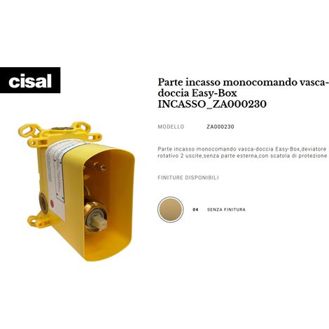 Cisal - incasso miscelatore universale, deviatore 2 vie (senza parte esterna)
