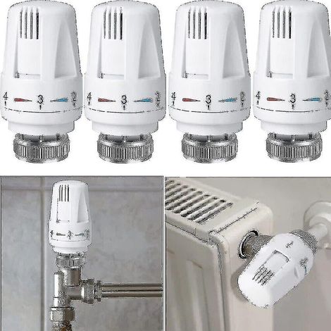 BEBUSINGOTO 4x Thermostatkopf, Temperaturregler, Heizungsventil, M30 x 1,5 (1/5)