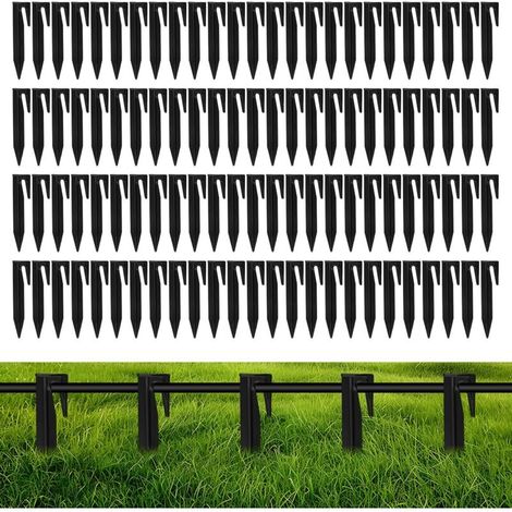 100 Pcs Robotic Lawn Mower Wire Pegs, 8.5cm Cable Fixing Pegs Peripheral Anchor Pegs Heavy Duty Plastic Garden Stakes Compatible with Gardena Husqvarna Worx Bosch (1/5)