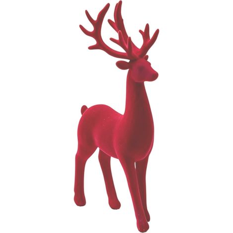 Renne de Noël, statue élégante en résine floquée 3D, décoration de table festive, ornement de renne de Noël. (1/5)
