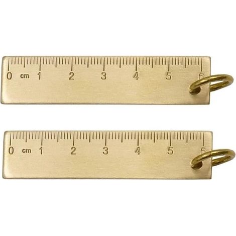 Lot de 2 petites règles en laiton 60 mm, outil mesure portable (1/5)
