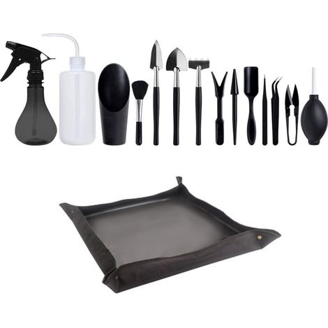 15-teiliges Mini-Gartenwerkzeugset, Gartenpflanzwerkzeuge zum Umpflanzen von Sukkulenten, Gartenwerkzeugsets mit wasserdichter Gartenmatte