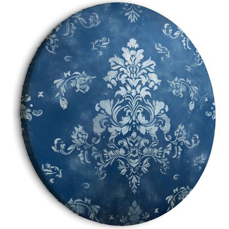 Image ronde - Ornement rétro : motif décoratif dans des tons bleus usés / Ornement rétro dans des tons bleus usés (1/4)