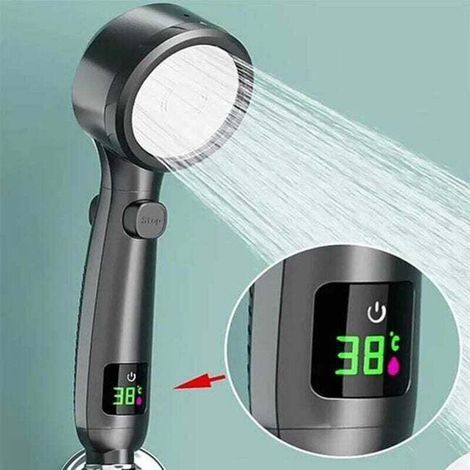 Pommeau de douche à main haute pression avec économie d'eau et affichage numérique LED de la température XXW (1/4)