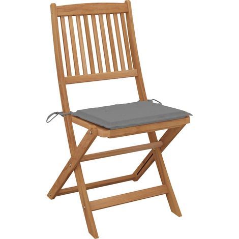 Maison Exclusive - Sedie da Giardino Pieghevoli 2 pz con Cuscini Massello Acacia