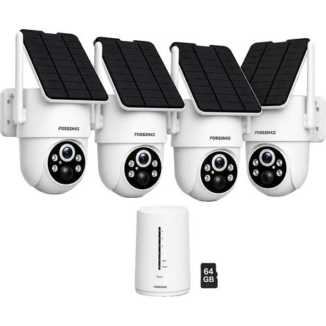 Cámara de seguridad, resolución 2K, cobertura de 360°, kit WiFi de 4 cámaras (1/2)