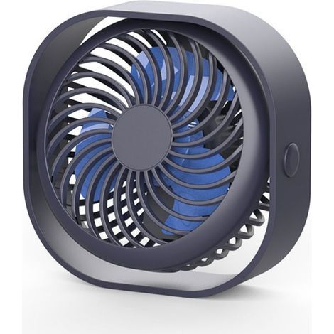 Ventilateur portable avec 3 vitesses réglables, silencieux (20-30 dB), orientation 360°, alimenté par USB, idéal pour bureau, maison et extérieur — 1 pièce (1/5)