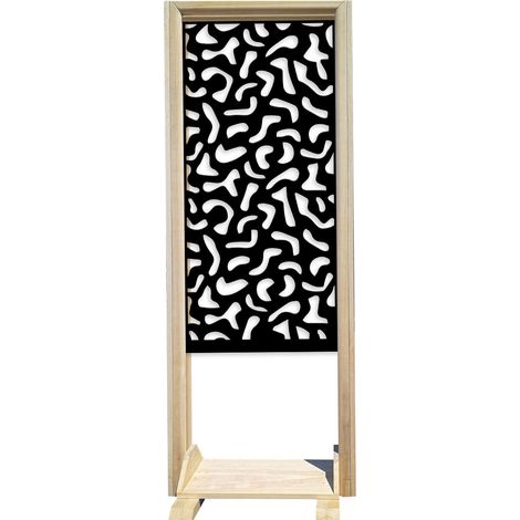 MACCHIE - Separè - Paravento modulabile - 70x190cm - in Legno e PVC Nero (1/3)