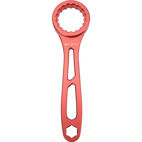 Clé à douille universelle creuse en alliage d'aluminium pour boîtier de pédalier de vélo (rouge) (1/5)