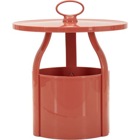 Tavolino porta-giornali Iris in plastica rosso terracotta Ø 44x43 cm