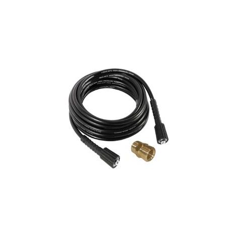 Manguera de alta presión con conector M22, manguera de repuesto para hidrolimpiadoras, compatible con Karcher, conexión M22-14, con adaptador, 10 m - Crezuo