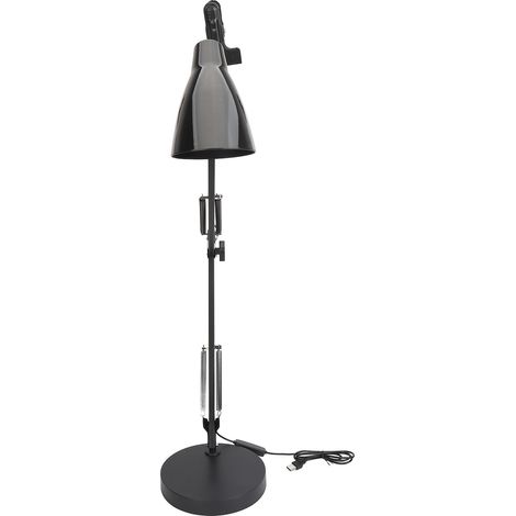 Lampe de bureau à bras articulé, 10 modes de luminosité, LED USB, pliable et réglable, idéale pour les tatouages (noire). (1/5)