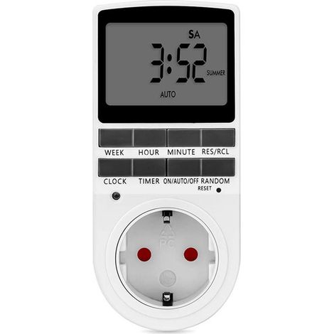 Zeitschaltuhr für Steckdosen, Schalter, Steckdosenuhr, digitale EU-Zeitschaltuhr, wöchentlich programmierbare Zeitschaltuhr für Steckdosen (1/5)