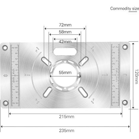 Table de routeur en alliage d'aluminium, plaque d'insertion, Machine de découpage, outil de gravure, planche rabattable avec 4 anneaux pour le travail du bois (1/5)