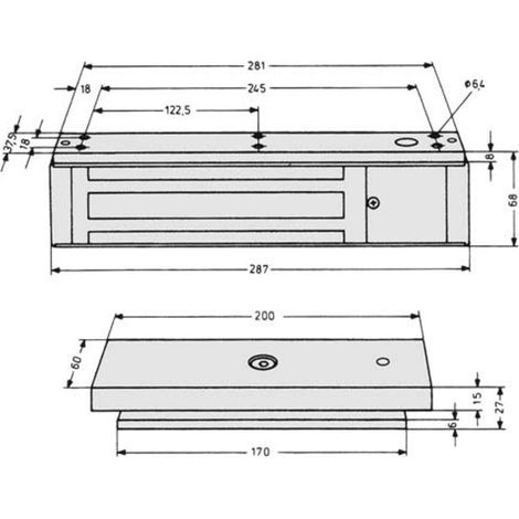 Assa Abloy effeff Flächenhaftmagnet kpl.mit Gegenplatte 828-44