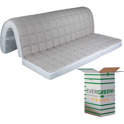 EVERGREENWEB - Materasso Matrimoniale Memory 140x190 H 10 cm Pieghevole su Seduta per Divano Letto, Prontoletto,Ortopedico, Rivestimento Anallergico con Laccetti di Fissaggio, BED SOFA MEMORY (1/4)