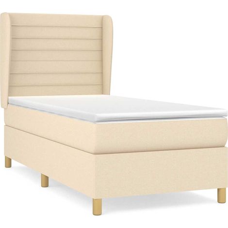 Maison Exclusive - Boxspringbett mit Matratze Creme 90x200 cm Sto (1/5)
