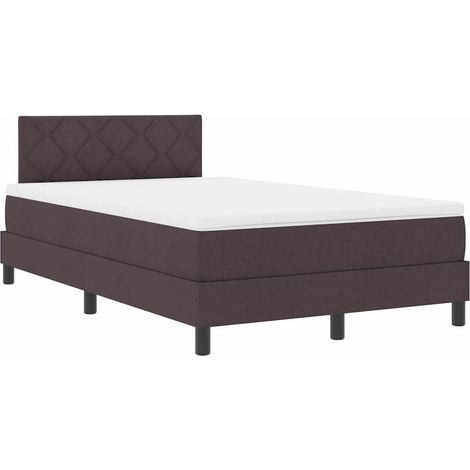Maison Exclusive - Lit à ressorts avec coussin Marron foncé 120 x 200 cm tissu (1/5)