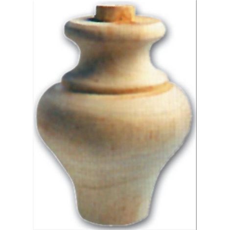 Gamba Per Mobili A Cipolla In Legno Di Ontano Tornito 90X115 Mm Finitura Grezza (1/2)