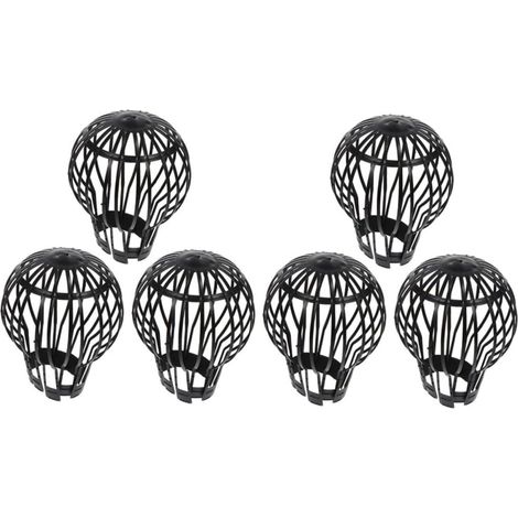 Lot de 6 grilles de gouttière en plastique avec filtre pour descente de gouttière - Installation facile
