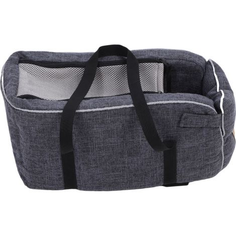 Seggiolino auto per cani, con console centrale portatile, comodo bracciolo con tasca portaoggetti, blu scuro -Crezuo