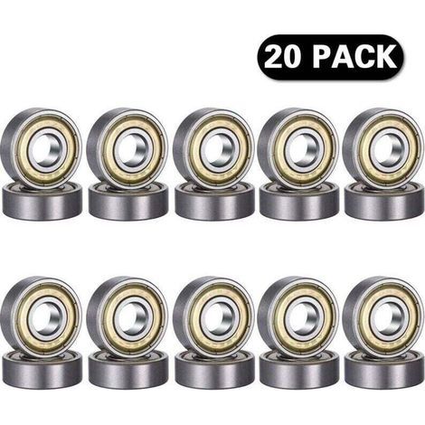 [JAMAIS UTILISÉ] 20 pièces 608 ZZ Roulement à billes, 608ZZ Métal double blindage miniature Deep Groove Skateboard imprimante 3D Roulements à billes (8 X 22 x 7 mm).. (1/4)
